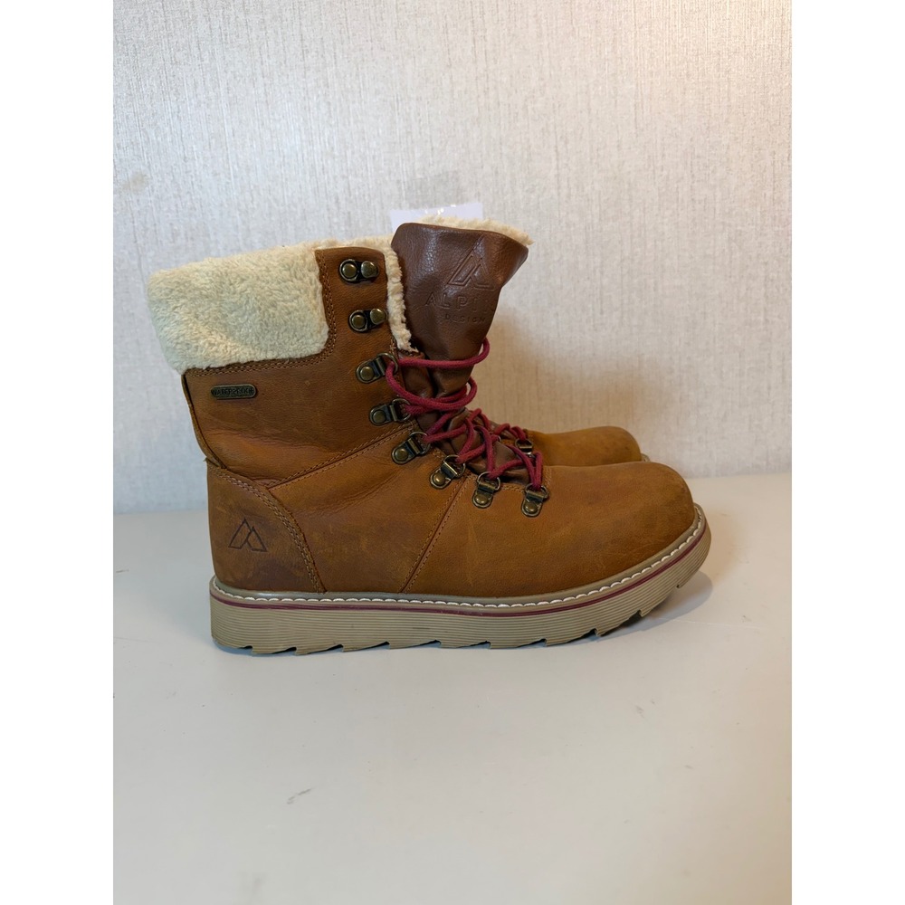Alpine Design Womens Brown Leather Waterproof Winter Boots 3M Thinsulate Size 9
